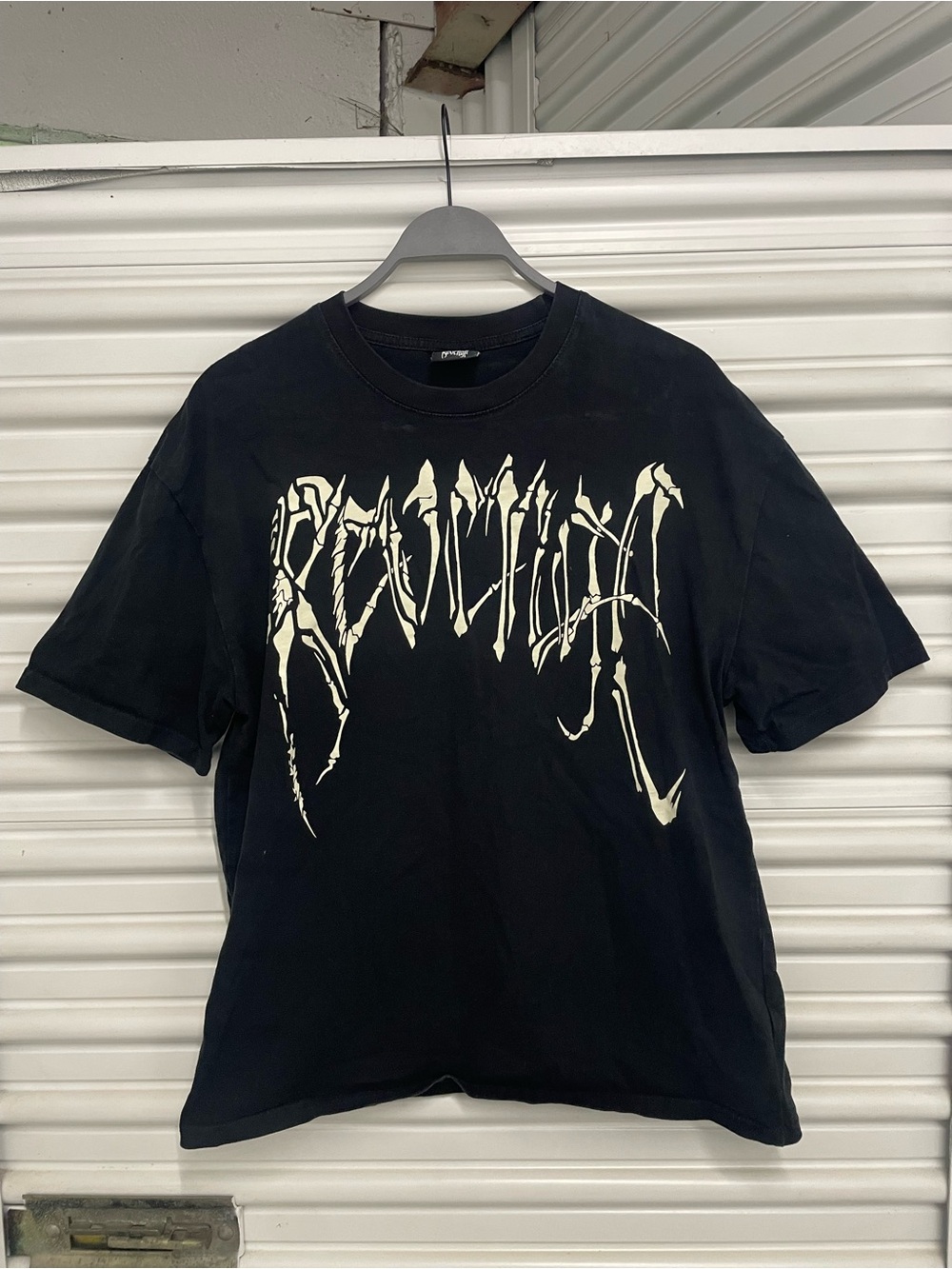 Revenge Clothing Black Short-Sleeve Tee with Cream Graphic
